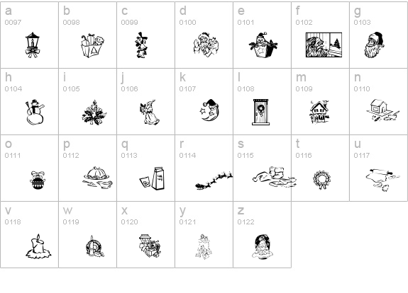 KR Christmas Dings 2004 Three details - Free Fonts at FontZone.net