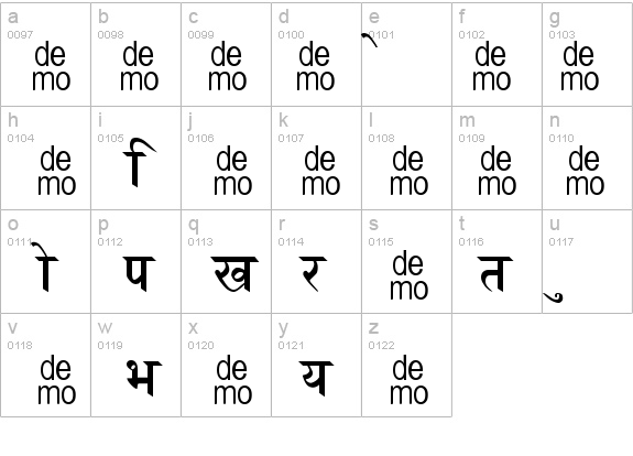 Marathi Saral-DEMO details - Free Fonts at FontZone.net