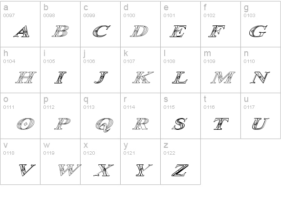 Occoluchi Italic Outline details - Free Fonts at FontZone.net