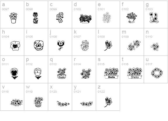 pansies4sheila2 details - Free Fonts at FontZone.net