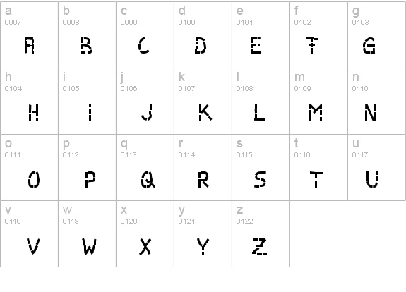 Parts details - Free Fonts at FontZone.net