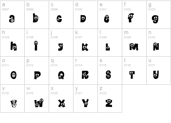 Peace- details - Free Fonts at FontZone.net