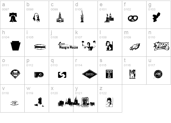 Philly Dings details - Free Fonts at FontZone.net