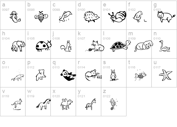 Pict'Animos details - Free Fonts at FontZone.net