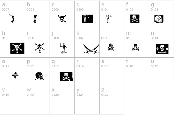 pirates pw details - Free Fonts at FontZone.net