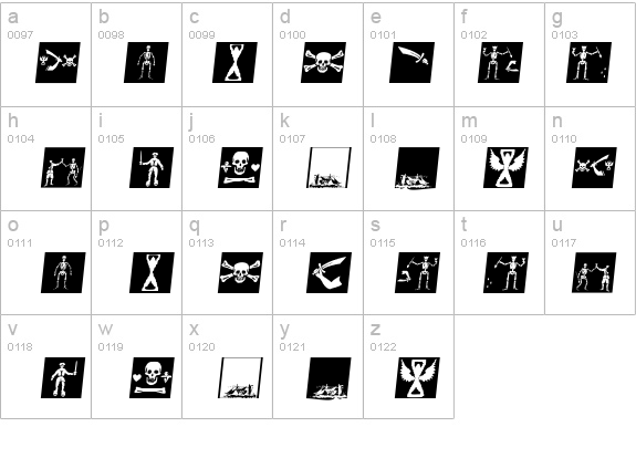 PiratsSymbolsArtefacts details - Free Fonts at FontZone.net