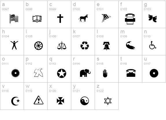 PIXymbolsDingbats details - Free Fonts at FontZone.net