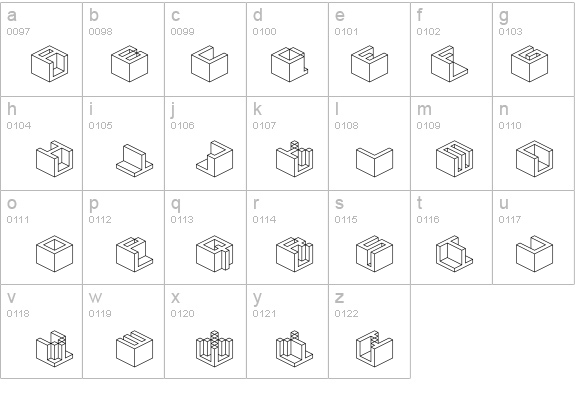 Qbicle 4 BRK details - Free Fonts at FontZone.net