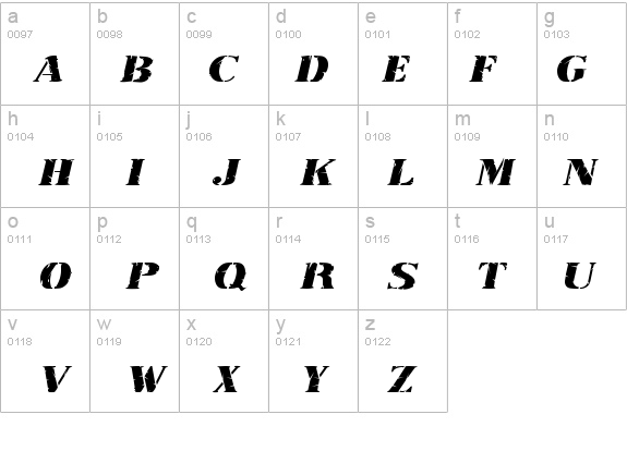 RubberStamp-Extended Italic details - Free Fonts at FontZone.net