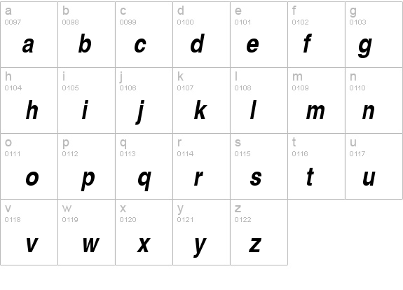 Sans Narrow BOLDITALIC details - Free Fonts at FontZone.net