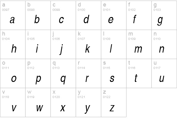 Sans Narrow ITALIC details - Free Fonts at FontZone.net