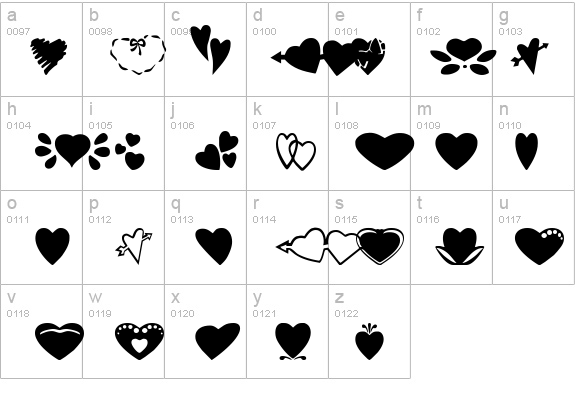 SC Hearts details - Free Fonts at FontZone.net