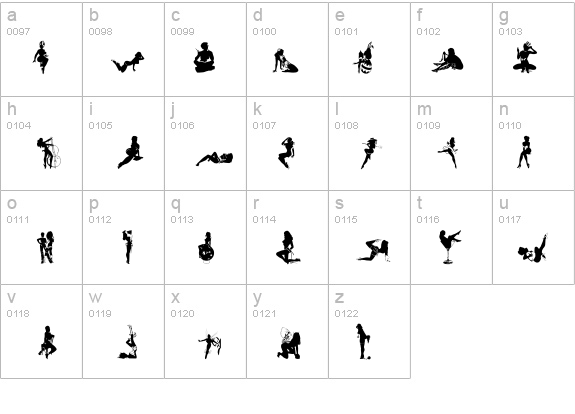 Sexy Silouette Stencils details - Free Fonts at FontZone.net