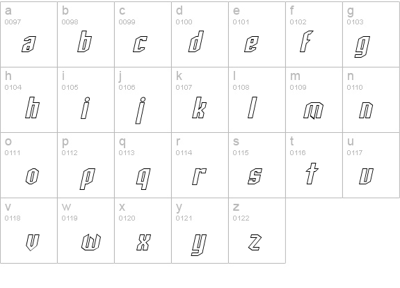 SF Archery Black Outline Oblique details - Free Fonts at FontZone.net