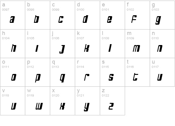 SF DecoTechno Condensed Oblique details - Free Fonts at FontZone.net