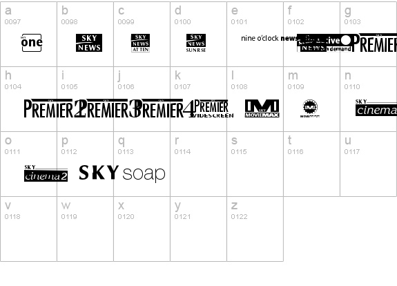 Sky 1998 Channel Logos details - Free Fonts at FontZone.net
