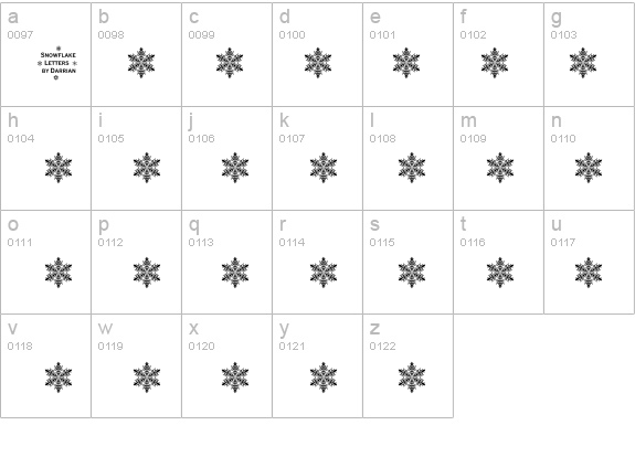 Snowflake Letters details - Free Fonts at FontZone.net