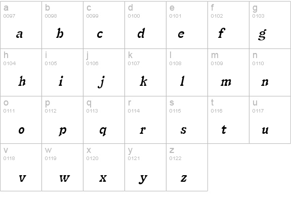 Terra Narrow Italic details - Free Fonts at FontZone.net