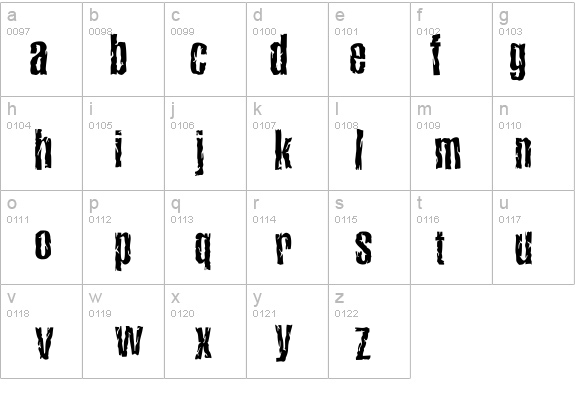 Terrorama Chiseled details - Free Fonts at FontZone.net