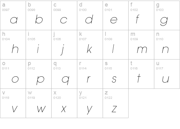 Trendex Light SSi Extra Light Italic details - Free Fonts at FontZone.net