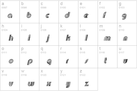 Triplee Slanted details - Free Fonts at FontZone.net