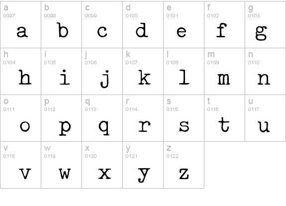 TypewriterType details - Free Fonts at FontZone.net