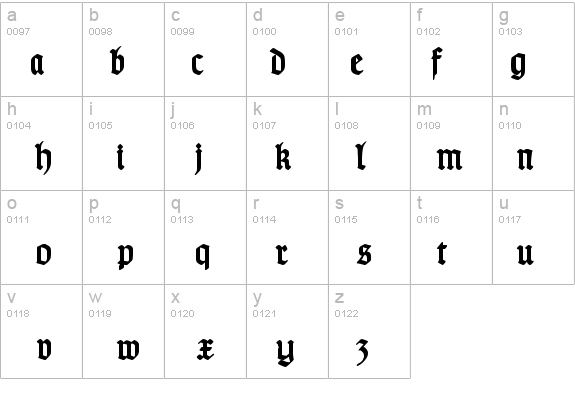 TypographerGotisch Schmuck Bold details - Free Fonts at FontZone.net