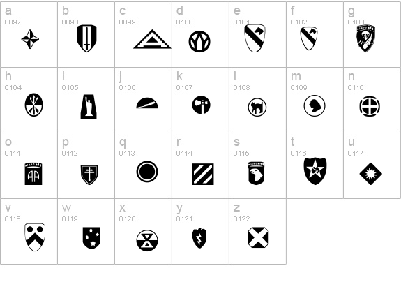 US Army details - Free Fonts at FontZone.net