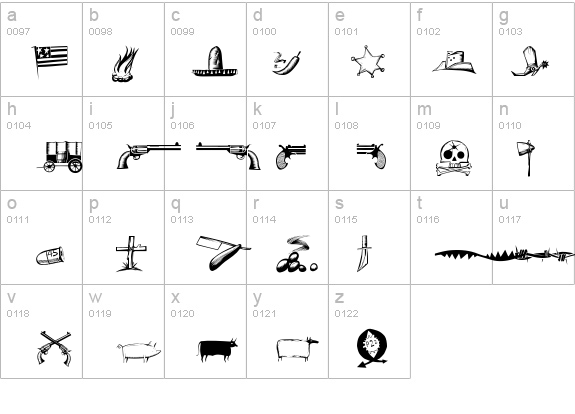 WayOutWestCritters details - Free Fonts at FontZone.net