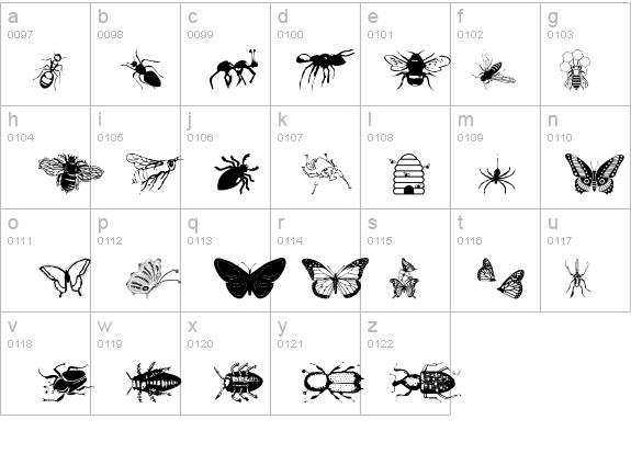 wminsects1 details - Free Fonts at FontZone.net