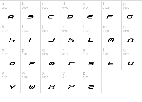 Yukon Tech Expanded Italic details - Free Fonts at FontZone.net
