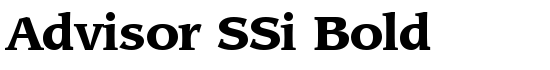 Advisor SSi Bold - Download Thousands of Free Fonts at FontZone.net