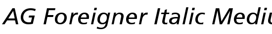 AG Foreigner Italic Medium - Download Thousands of Free Fonts at FontZone.net