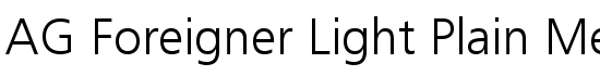 AG Foreigner Light Plain Medium - Download Thousands of Free Fonts at FontZone.net