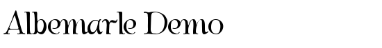 Albemarle Demo - Download Thousands of Free Fonts at FontZone.net
