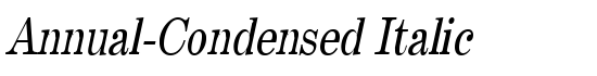 Annual-Condensed Italic - Download Thousands of Free Fonts at FontZone.net