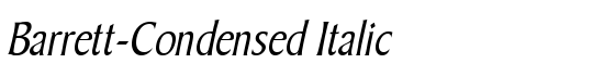 Barrett-Condensed Italic - Download Thousands of Free Fonts at FontZone.net