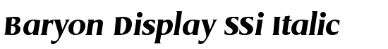Baryon Display SSi Italic - Download Thousands of Free Fonts at FontZone.net