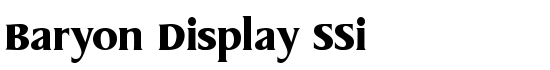 Baryon Display SSi - Download Thousands of Free Fonts at FontZone.net