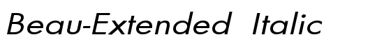 Beau-Extended Italic - Download Thousands of Free Fonts at FontZone.net