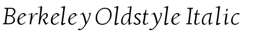 Berkeley Oldstyle Italic - Download Thousands of Free Fonts at FontZone.net
