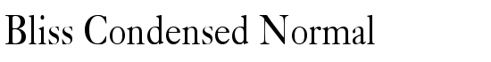 Bliss Condensed Normal - Download Thousands of Free Fonts at FontZone.net