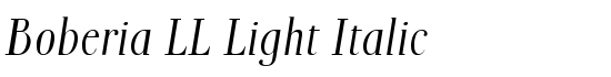 Boberia LL Light Italic - Download Thousands of Free Fonts at FontZone.net