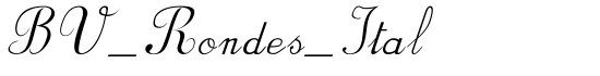 BV_Rondes_Ital - Download Thousands of Free Fonts at FontZone.net