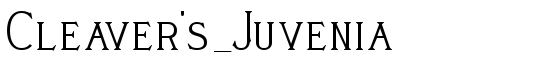 Cleaver's_Juvenia - Download Thousands of Free Fonts at FontZone.net