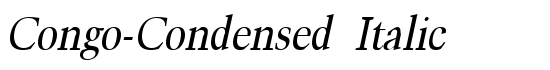Congo-Condensed Italic - Download Thousands of Free Fonts at FontZone.net