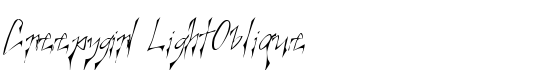 Creepygirl LightOblique - Download Thousands of Free Fonts at FontZone.net