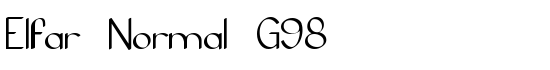 Elfar Normal G98 - Download Thousands of Free Fonts at FontZone.net