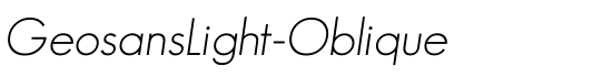 GeosansLight-Oblique - Download Thousands of Free Fonts at FontZone.net