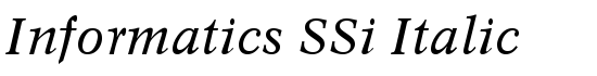 Informatics SSi Italic - Download Thousands of Free Fonts at FontZone.net